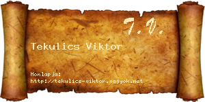 Tekulics Viktor névjegykártya